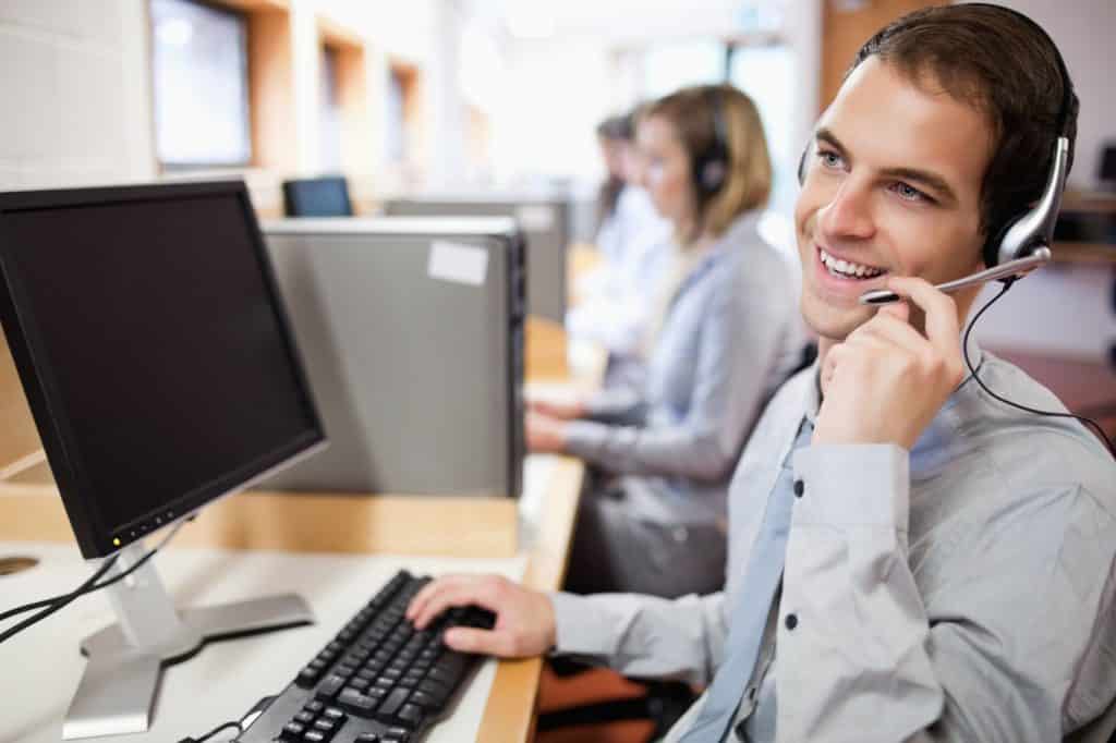 Smiling assistant using a headset