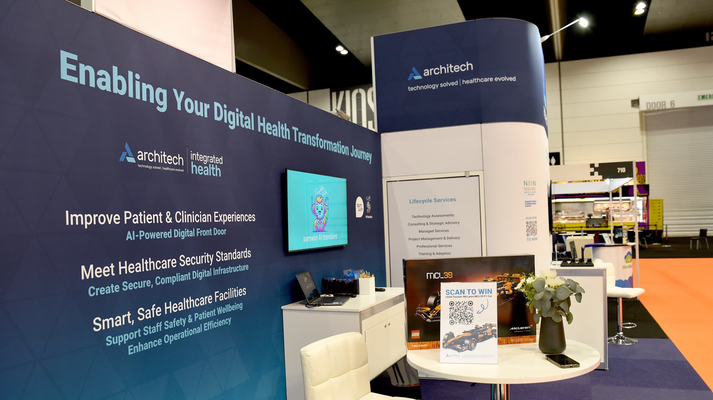 ArchiTech booth at DHF26 featuring samwin AI-ttendant