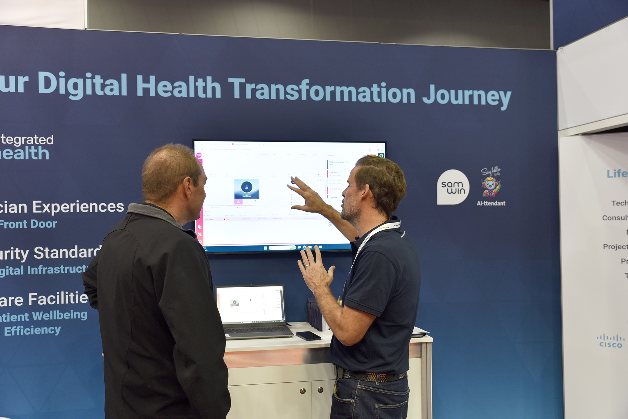 samwin console demo for hospital operators at DHF26